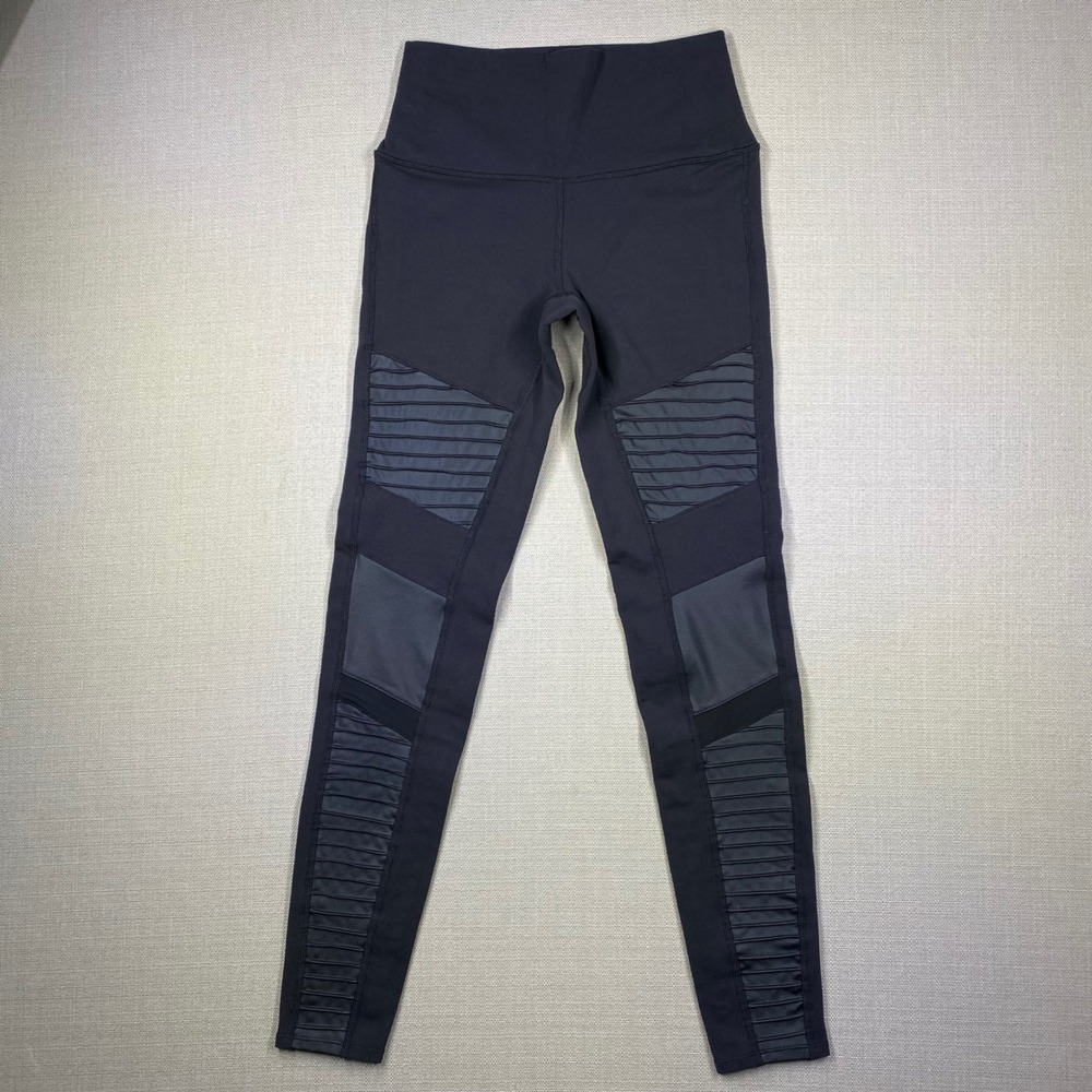 Alo Yoga Womens Moto Leggings Black Fitness Workout Size Medium